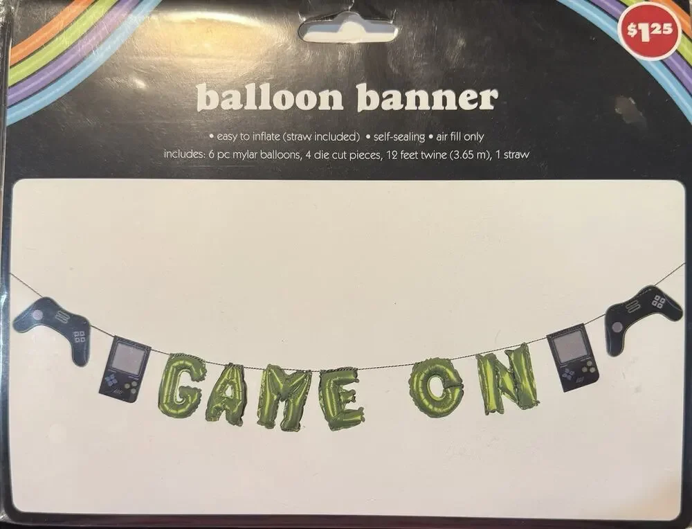 Video Game Controller Banner Balloons 